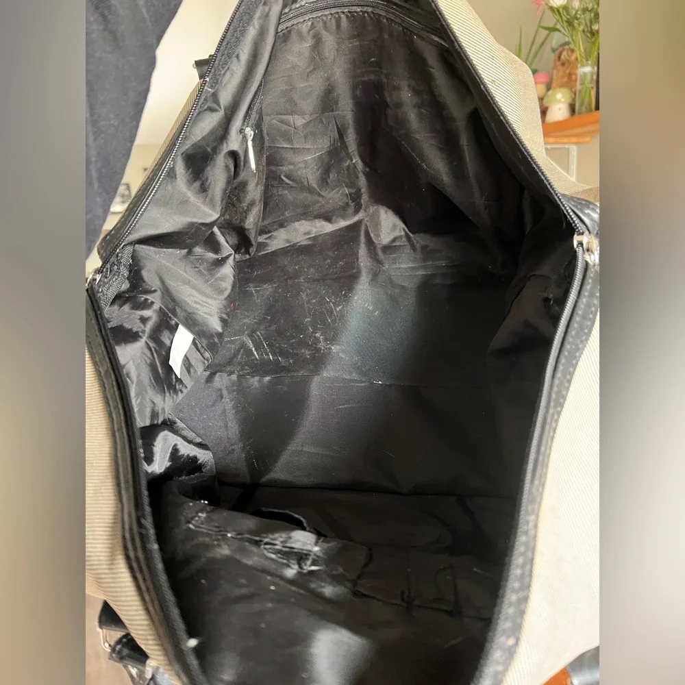 Elegant Black and Tan Men's Duffel Bag